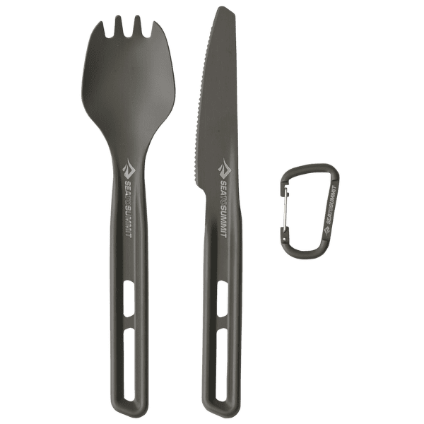 Tacâmuri Sea to Summit Frontier UL Cutlery Set - [2 Piece] Spork and Knife Aluminium Hard Anodised Grey