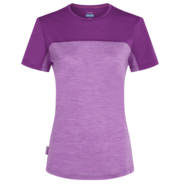 Tricou cu mânecă scurtă Icebreaker Merino 125 Cool-Lite Sphere III SS Tee Colour Block Women PASSION HTHR/PASSION/CB