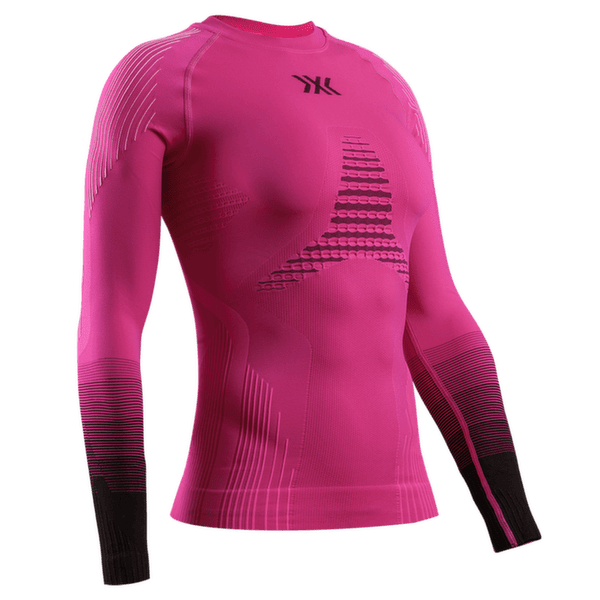 Tricou cu mânecă lungă X-Bionic INVENT GRAPHICS SHIRT LS Women FLUO PINK/X WHITE
