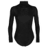 Tricou cu mânecă lungă Icebreaker Queens LS High Neck Bodysuit Women Black