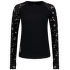 Tricou cu mânecă lungă Mons Royale Bella Merino Air-Con LS Women Black Daisy