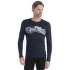 Tricou cu mânecă lungă Icebreaker Merino 200 Oasis LS Crewe Men Midnight Navy